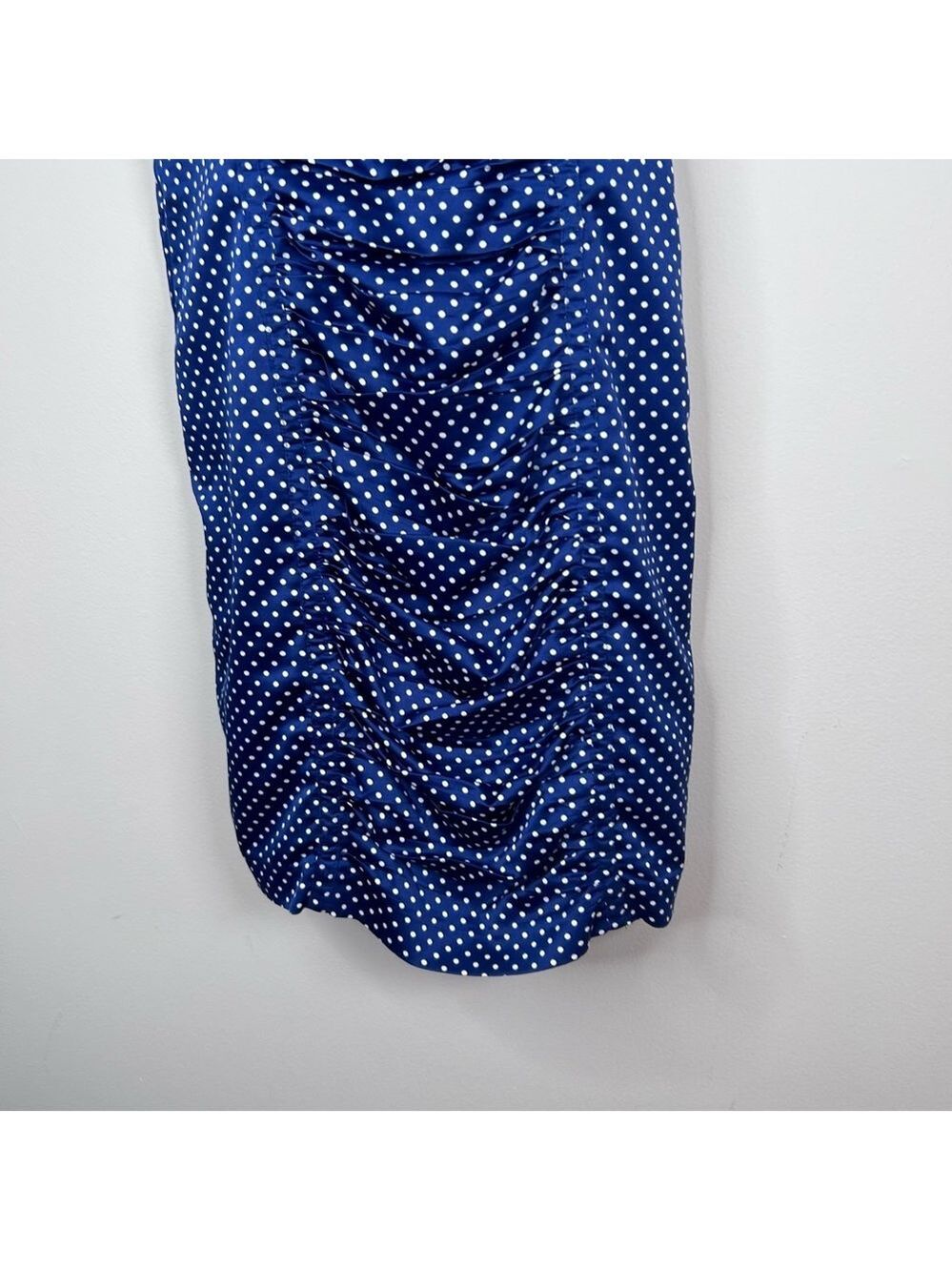 Guess LA Retro Style Polka Dot Wiggle Dress Sweetheart Neckline Blue Size 10 - Picture 7 of 14